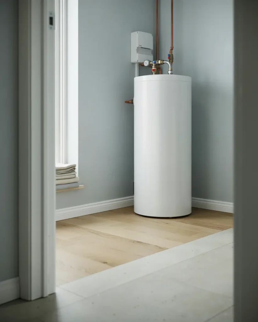 installation av ny varmvattenberedare med s kerhetsgrupp i skottv ng kers styckebruk